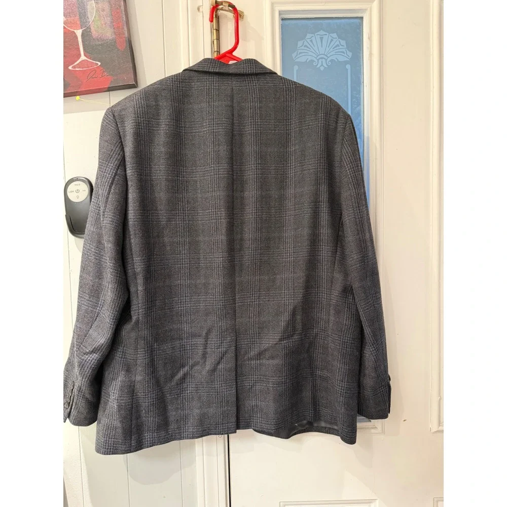 Lauren Ralph Lauren Mens Grey Glen Plaid Two Button Blazer Sport Coat